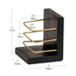 Mind Reader Decorative Basket Bookends, Office Decor with Storage, Wood and Metal, Set of 2, Black and Gold