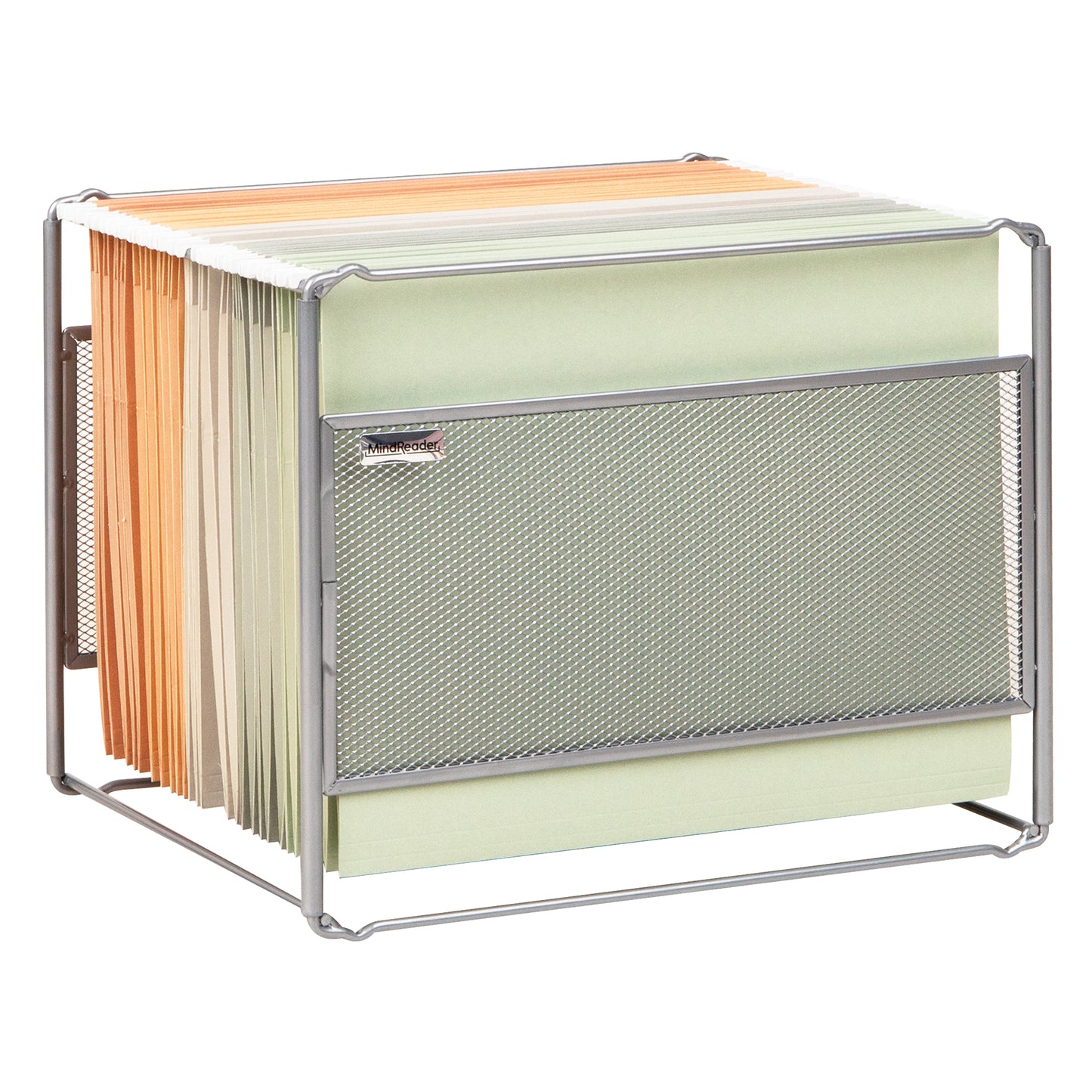 Mind Reader Hanging File Folder Organizer, Desktop Organizer, Storage, Office, Metal Mesh, 13"L x 9.75"W x 10.25"H