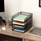 Mind Reader Stackable Paper Tray, Desktop Organizer, File Storage, Office, Metal Mesh, 10.5"L x13.5"W x11.25"H, 4 Pcs., Black