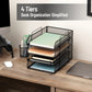 Mind Reader Stackable Paper Tray, Desktop Organizer, File Storage, Office, Metal Mesh, 10.5"L x13.5"W x11.25"H, 4 Pcs., Black