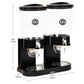 Mind Reader Double Cereal Dispenser for Countertop, 2 x 2L Airtight Containers, Rotating Dry Food Dispenser for Cereal, Rice, Candy, Coffee Beans, Black
