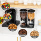 Mind Reader Double Cereal Dispenser for Countertop, 2 x 2L Airtight Containers, Rotating Dry Food Dispenser for Cereal, Rice, Candy, Coffee Beans, Black