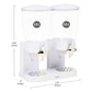 Mind Reader Double Cereal Dispenser for Countertop, 2 x 2L Airtight Containers, Rotating Dry Food Dispenser for Cereal, Rice, Candy, Coffee Beans, White