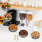 Mind Reader Double Cereal Dispenser for Countertop, 2 x 2L Airtight Containers, Rotating Dry Food Dispenser for Cereal, Rice, Candy, Coffee Beans, White