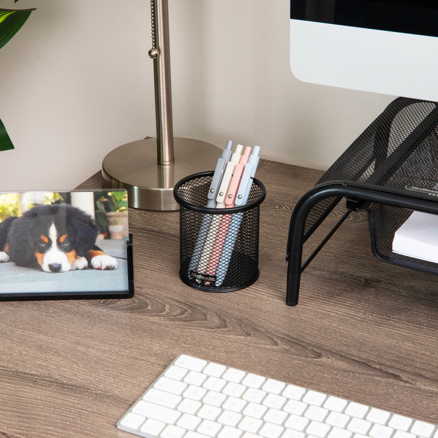 Mind Reader Metal Mesh Pen and Accessories Holders, Desktop Organizer for Office, Makeup, or Kitchen Use, Set of 3