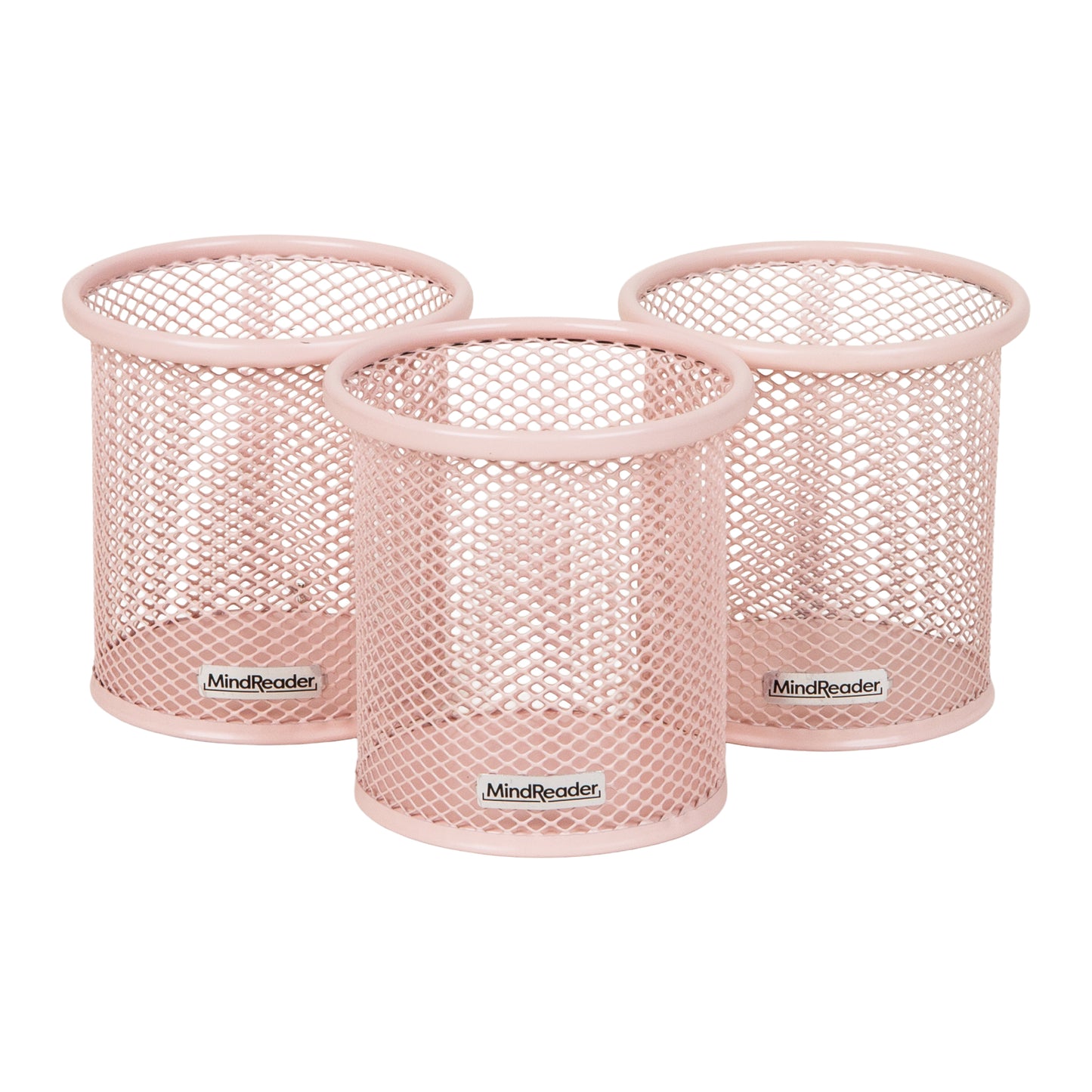 Mind Reader Metal Mesh Pen and Accessories Holders, Desktop Organizer for Office, Makeup, or Kitchen Use, Set of 3