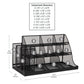 Mind Reader Cup and Condiment Station, Countertop Org, Coffee Bar, Kitchen, Metal Mesh, 23.75"L x 11.5"W x 12.5"H, Black