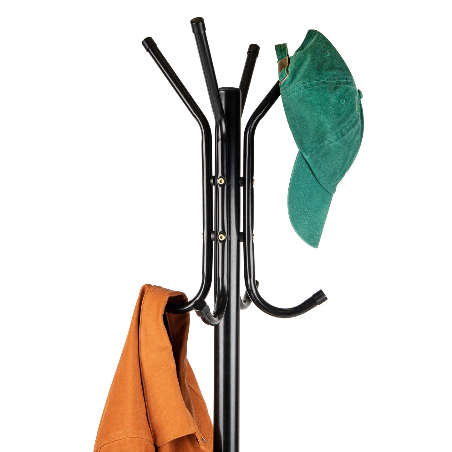 Mind Reader Coat Rack, Hall Tree, Freestanding Organizer, Coat Tree, Hat, Jacket, Purse, Metal, 18"L x 18"W x 68.5"H