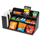 Mind Reader Cup and Condiment Station, Countertop Organizer, Coffee Bar, Kitchen, Stirrers, 24"L x 11.5"W x 12.5"H, Black