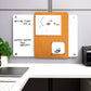 Mind Reader Glass Dry Erase Board with Sliding Corkboard, Wall Mounted Combination Whiteboard and Bulletin Board, 28" x 19.5"