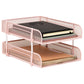 Mind Reader Stackable Paper Tray, Desktop Organizer, File Storage, Office, Metal Mesh, 10.5"L x 13.25"W x 7.5"H, 2 Pcs