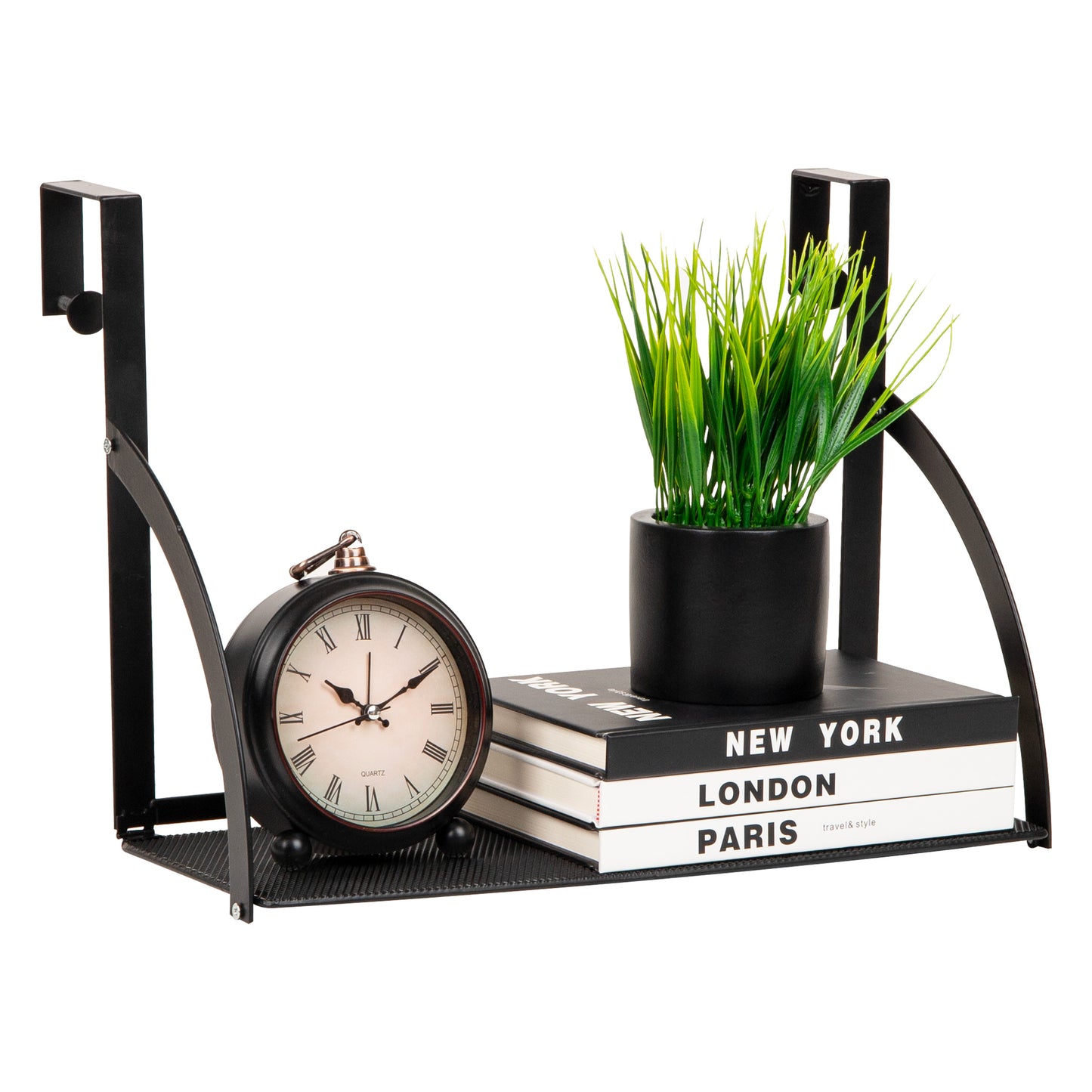 Mind Reader Hanging Cubicle Shelf Organizer, Cubicle Shelf for Office Supplies, Plants, and Decor, Easy to Install, Metal, Black