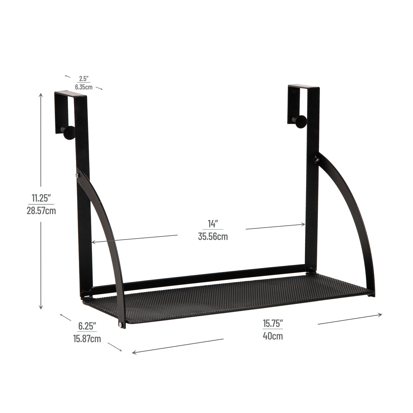 Mind Reader Hanging Cubicle Shelf Organizer, Cubicle Shelf for Office Supplies, Plants, and Decor, Easy to Install, Metal, Black