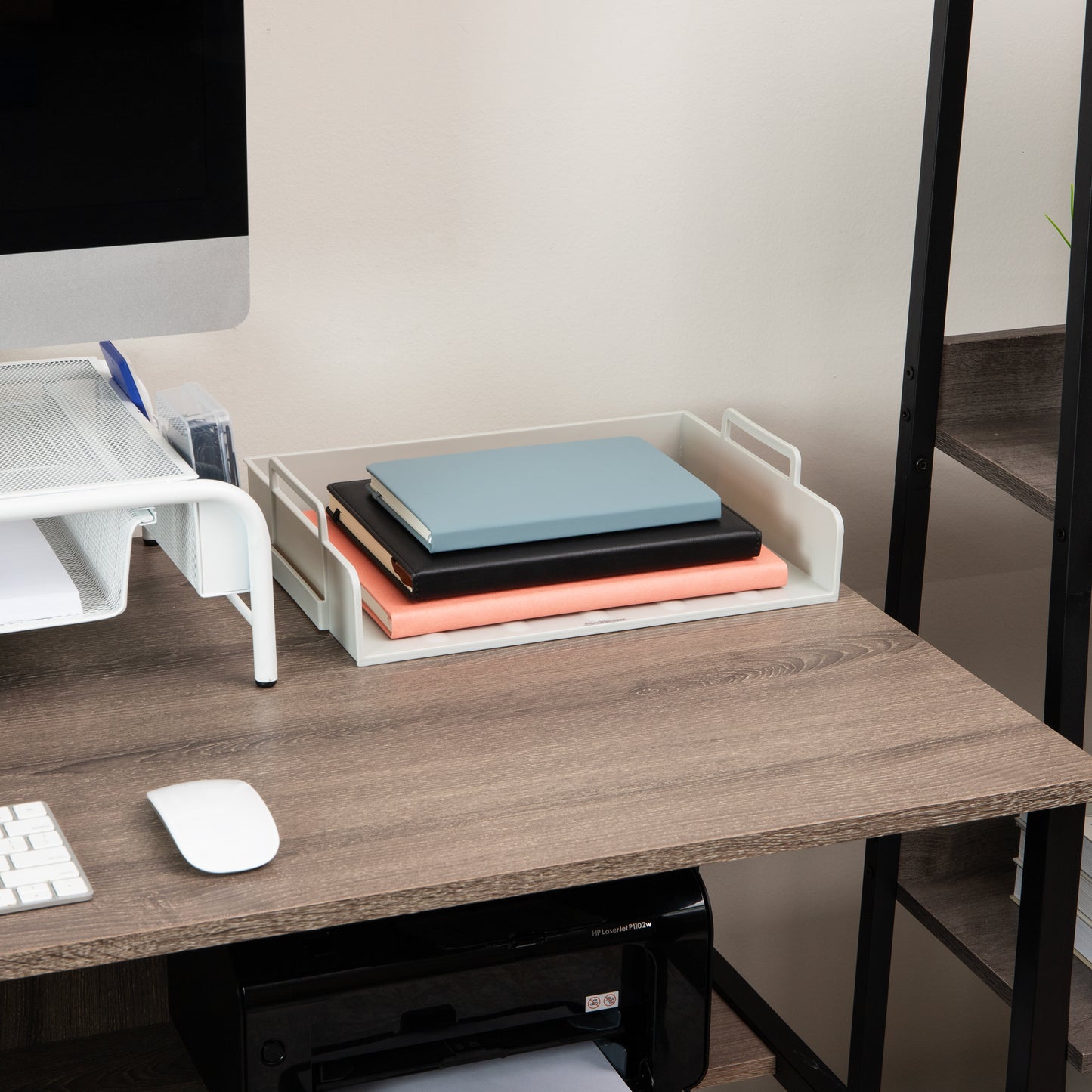 Mind Reader Stackable Paper Tray, Desktop Organizer, File Storage, Office, Plastic, 13.75"L x 10"W x 10.75"H, 4 Pcs.