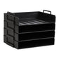 Mind Reader Stackable Paper Tray, Desktop Organizer, File Storage, Office, Plastic, 13.75"L x 10"W x 10.75"H, 4 Pcs.