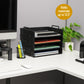 Mind Reader Stackable Paper Tray, Desktop Organizer, File Storage, Office, Plastic, 13.75"L x 10"W x 10.75"H, 4 Pcs.