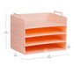 Mind Reader Stackable Paper Tray, Desktop Organizer, File Storage, Office, Plastic, 13.75"L x 10"W x 10.75"H, 4 Pcs.