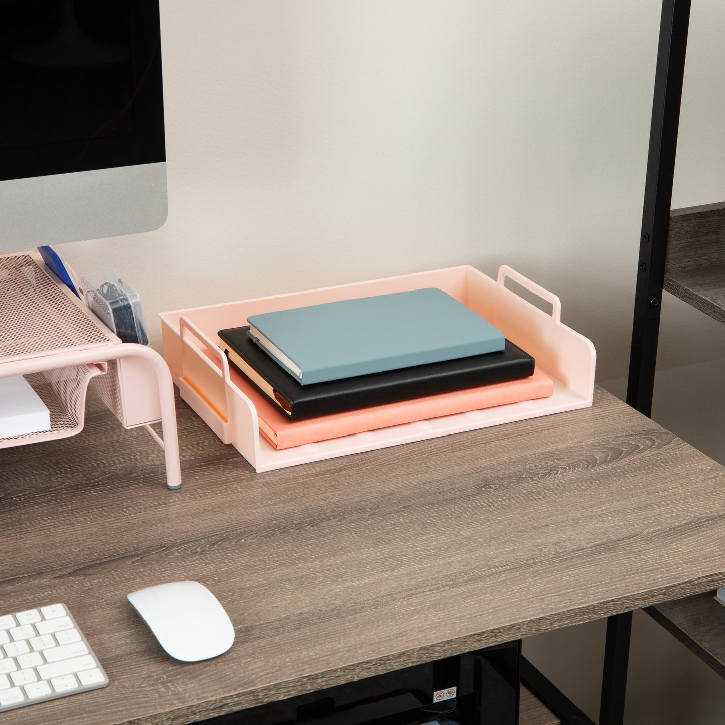 Mind Reader Stackable Paper Tray, Desktop Organizer, File Storage, Office, Plastic, 13.75"L x 10"W x 10.75"H, 4 Pcs.