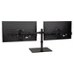 Mind Reader Freestanding Dual Monitor Desk Mount for 13"-32" Screens , VESA 75x75/100x100, Full Motion with 180° Rotation, ±90° Swivel, ±45° Tilt, Holds Up to 17.6 lbs Each – No Clamp, Base Stand with Cable Management, Black
