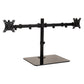 Mind Reader Freestanding Dual Monitor Desk Mount for 13"-32" Screens , VESA 75x75/100x100, Full Motion with 180° Rotation, ±90° Swivel, ±45° Tilt, Holds Up to 17.6 lbs Each – No Clamp, Base Stand with Cable Management, Black