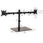 Mind Reader Freestanding Dual Monitor Desk Mount for 13"-32" Screens , VESA 75x75/100x100, Full Motion with 180° Rotation, ±90° Swivel, ±45° Tilt, Holds Up to 17.6 lbs Each – No Clamp, Base Stand with Cable Management, Black