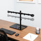 Mind Reader Freestanding Dual Monitor Desk Mount for 13"-32" Screens , VESA 75x75/100x100, Full Motion with 180° Rotation, ±90° Swivel, ±45° Tilt, Holds Up to 17.6 lbs Each – No Clamp, Base Stand with Cable Management, Black