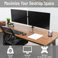 Mind Reader Dual Monitor Desk Mount for 13"-32" Screens, Adjustable VESA Mount with 180° Rotation, ±90° Swivel, ±45° Tilt, Integrated Cable Management, 17.6 lb Capacity Each, Black