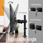 Mind Reader Dual Monitor Desk Mount for 13"-32" Screens, Adjustable VESA Mount with 180° Rotation, ±90° Swivel, ±45° Tilt, Integrated Cable Management, 17.6 lb Capacity Each, Black