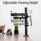 Mind Reader Dual Monitor Desk Mount for 13"-32" Screens, Adjustable VESA Mount with 180° Rotation, ±90° Swivel, ±45° Tilt, Integrated Cable Management, 17.6 lb Capacity Each, Black