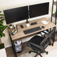 Mind Reader Dual Monitor Desk Mount for 13"-32" Screens, Adjustable VESA Mount with 180° Rotation, ±90° Swivel, ±45° Tilt, Integrated Cable Management, 17.6 lb Capacity Each, Black
