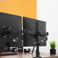 Mind Reader Dual Monitor Desk Mount for 13"-32" Screens, Adjustable VESA Mount with 180° Rotation, ±90° Swivel, ±45° Tilt, Integrated Cable Management, 17.6 lb Capacity Each, Black