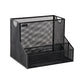 Mind Reader Network Collection, 4-Compartment Desktop Organizer, Vertical File Storage Basket, Letter Size, File and Document Holder, 3 Accessory Storage Compartments, Metal Mesh