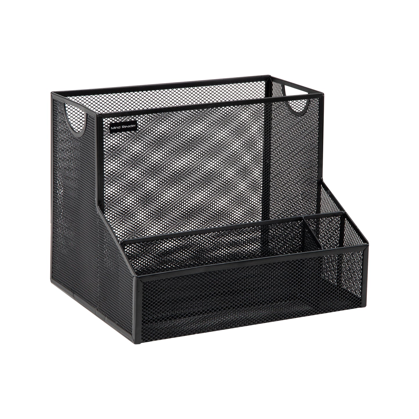 Mind Reader Desktop Organizer, Vertical File Storage, Letter Size, Office, Metal Mesh, 12.15"L x 9.5"W x 9.5"H, Black