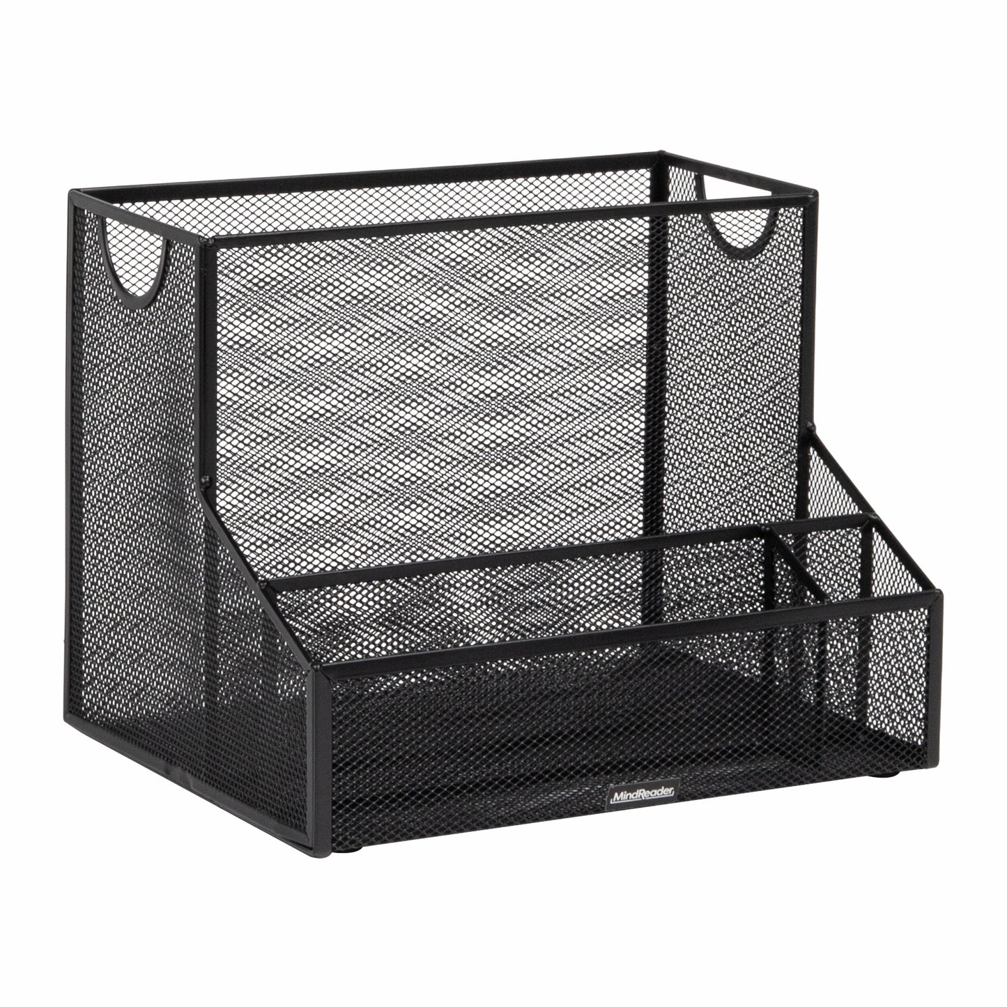 Mind Reader Desktop Organizer, Vertical File Storage, Letter Size, Office, Metal Mesh, 12.15"L x 9.5"W x 9.5"H, Black