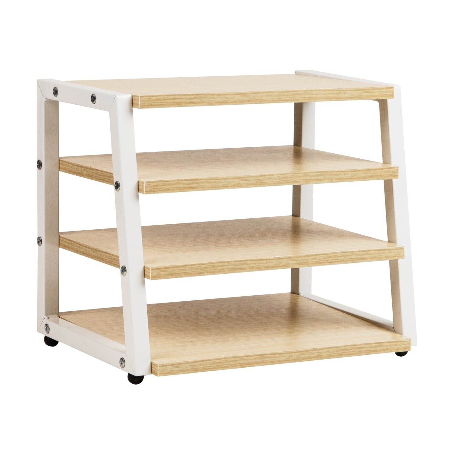 Mind Reader 4-Tier Desk Organizer, File Storage, Documents, Office, Metal, MDF, 14.5"L x 10.5"W x 12"H, White