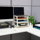 Mind Reader 4-Tier Desk Organizer, File Storage, Documents, Office, Metal, MDF, 14.5"L x 10.5"W x 12"H, White