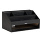 Mind Reader Desk Organizer, File Storage, Accessory Holder, Cord Management, Office, Wood, 16.25"L x 9.5"W x 8.5"H, Black
