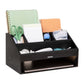 Mind Reader Desk Organizer, File Storage, Accessory Holder, Cord Management, Office, Wood, 16.25"L x 9.5"W x 8.5"H, Black