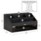 Mind Reader Desk Organizer, File Storage, Accessory Holder, Cord Management, Office, Wood, 16.25"L x 9.5"W x 8.5"H, Black