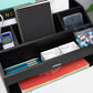 Mind Reader Desk Organizer, File Storage, Accessory Holder, Cord Management, Office, Wood, 16.25"L x 9.5"W x 8.5"H, Black