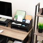 Mind Reader Desk Organizer, File Storage, Accessory Holder, Cord Management, Office, Wood, 16.25"L x 9.5"W x 8.5"H, Black