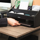 Mind Reader Desk Organizer, File Storage, Accessory Holder, Cord Management, Office, Wood, 16.25"L x 9.5"W x 8.5"H, Black