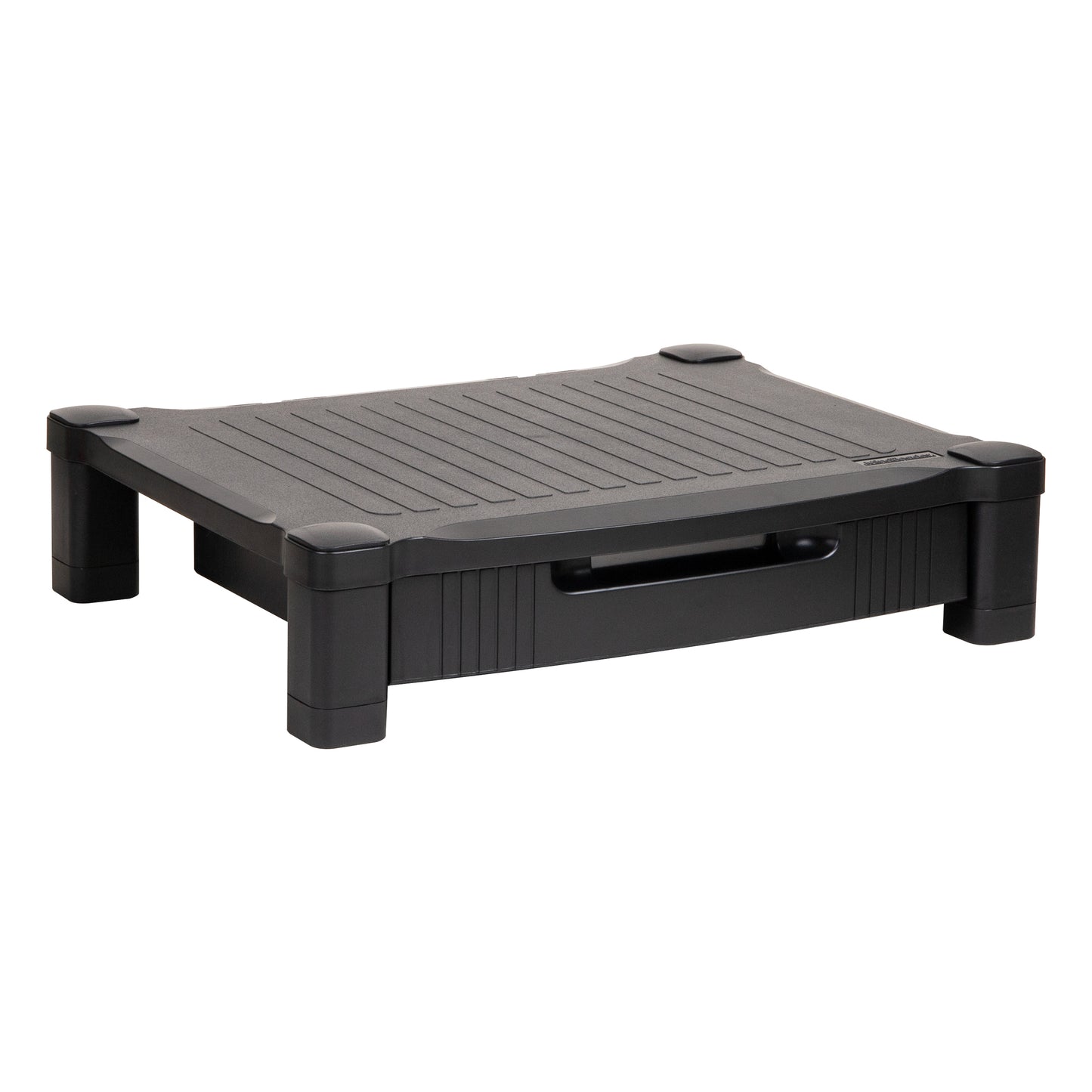 Mind Reader Monitor Stand, Storage Drawer, Desktop Organizer, Laptop Riser, Office, 17.25"L x 13.25"W x 4"H, Black