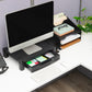 Mind Reader Monitor Stand, Storage Drawer, Desktop Organizer, Laptop Riser, Office, 17.25"L x 13.25"W x 4"H, Black