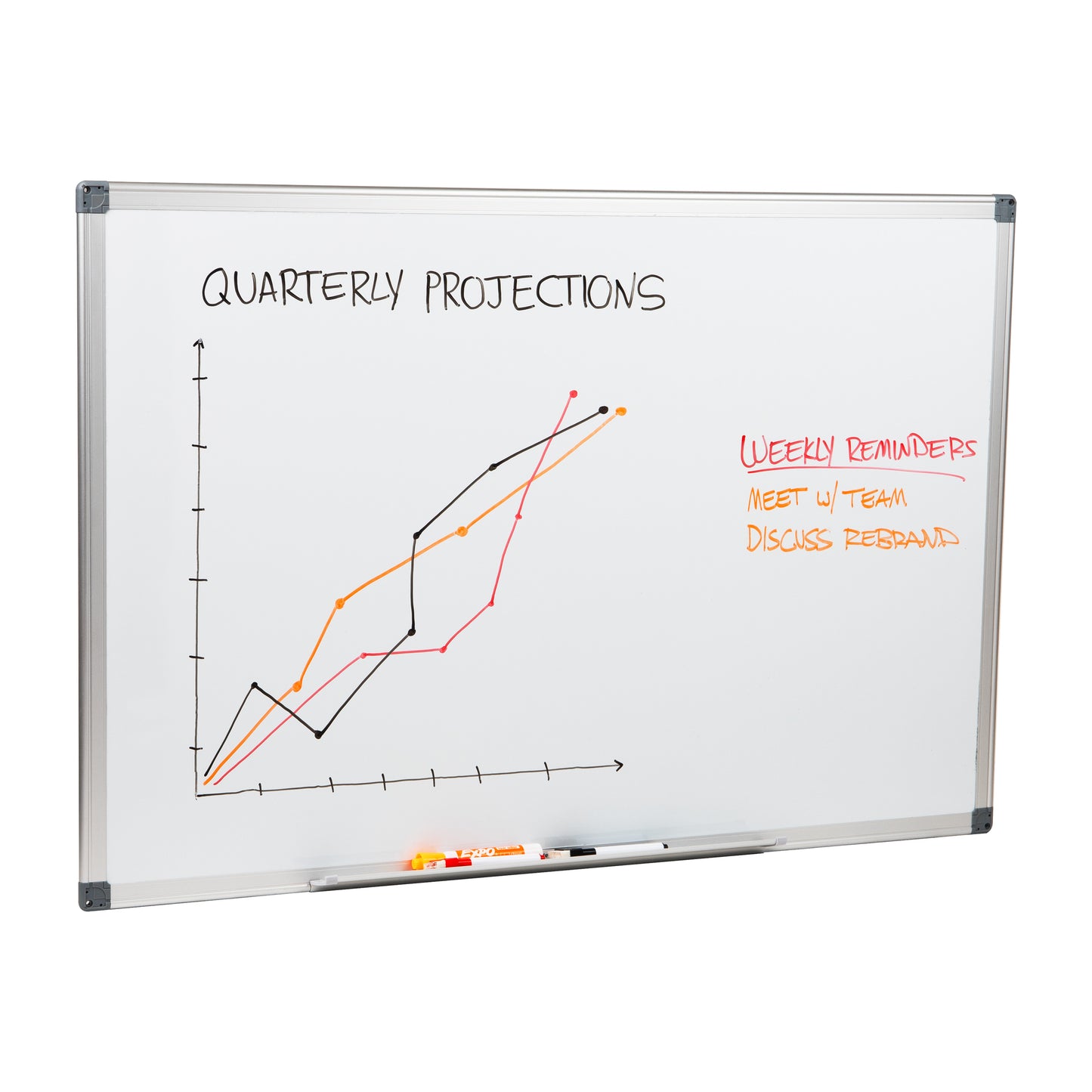 Mind Reader 9-to-5 Collection, Dry Erase Magnetic Board, 35.5"L x 23.5"W x 0.5"H, White