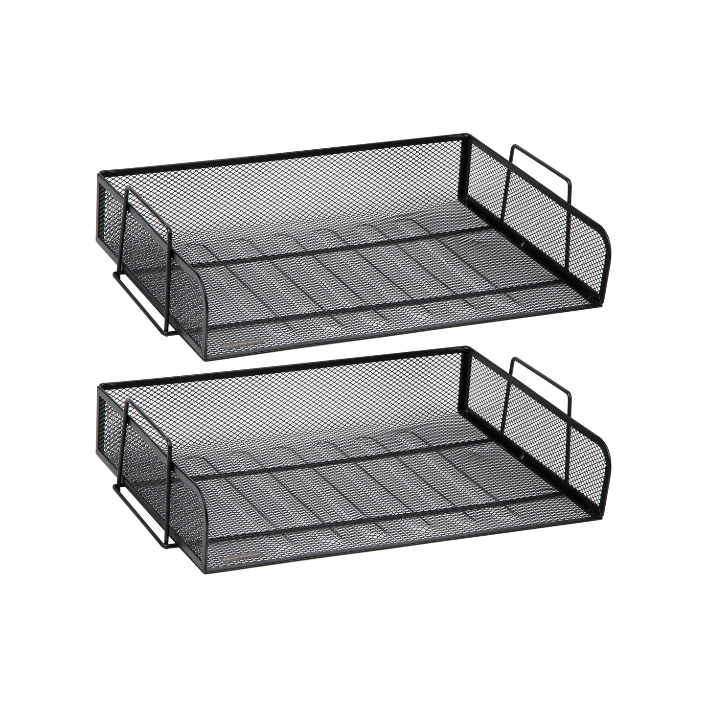 Mind Reader Stackable Paper Tray, Desktop Organizer, File Storage, Office, Metal Mesh, 14"L x 9.75"W x 6"H, 2 Pcs.