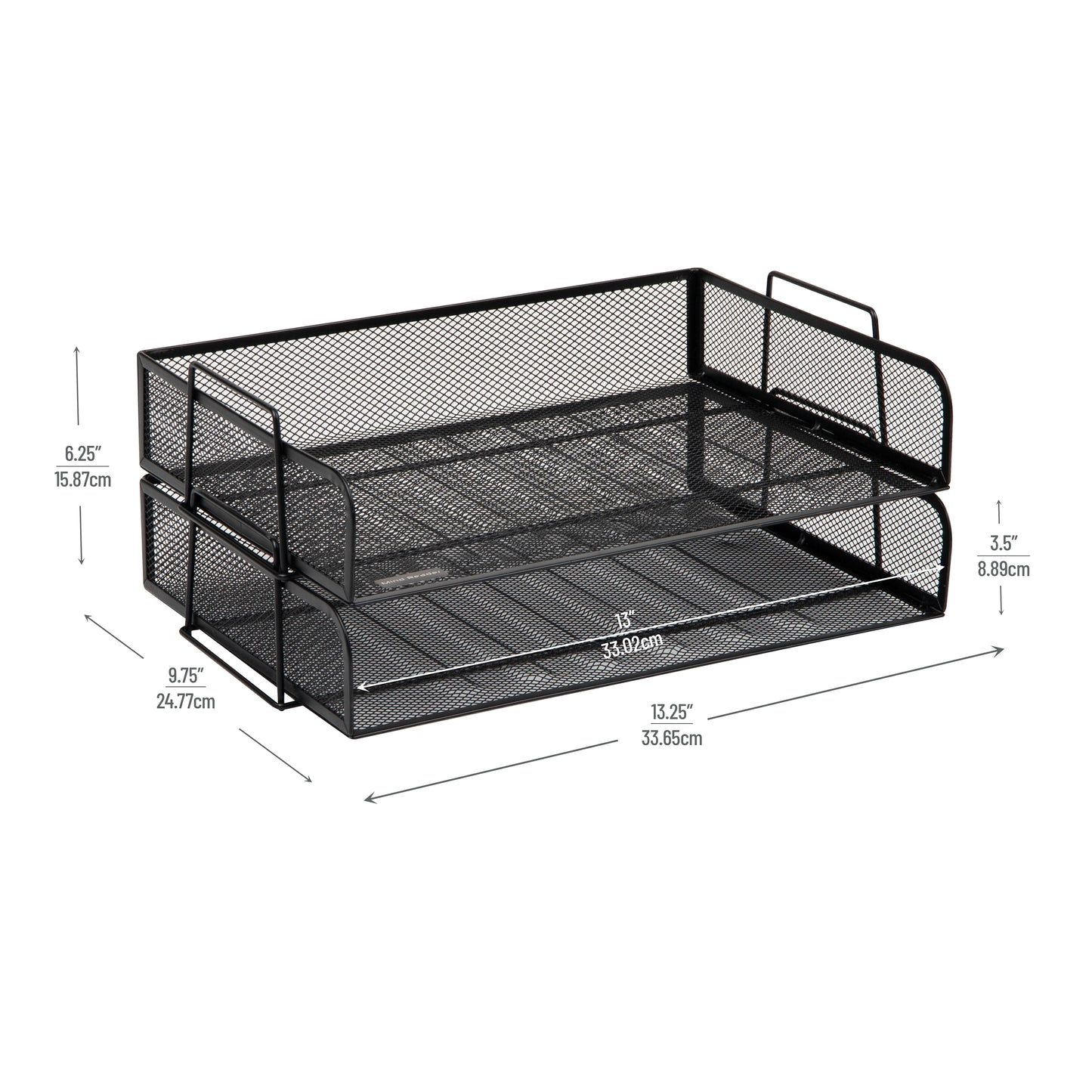 Mind Reader Stackable Paper Tray, Desktop Organizer, File Storage, Office, Metal Mesh, 13.25"L x 9.75"W x 11.5"H, 4 Pcs.