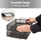Mind Reader Stackable Paper Tray, Desktop Organizer, File Storage, Office, Metal Mesh, 14"L x 9.75"W x 11.25"H, 4 Pcs.