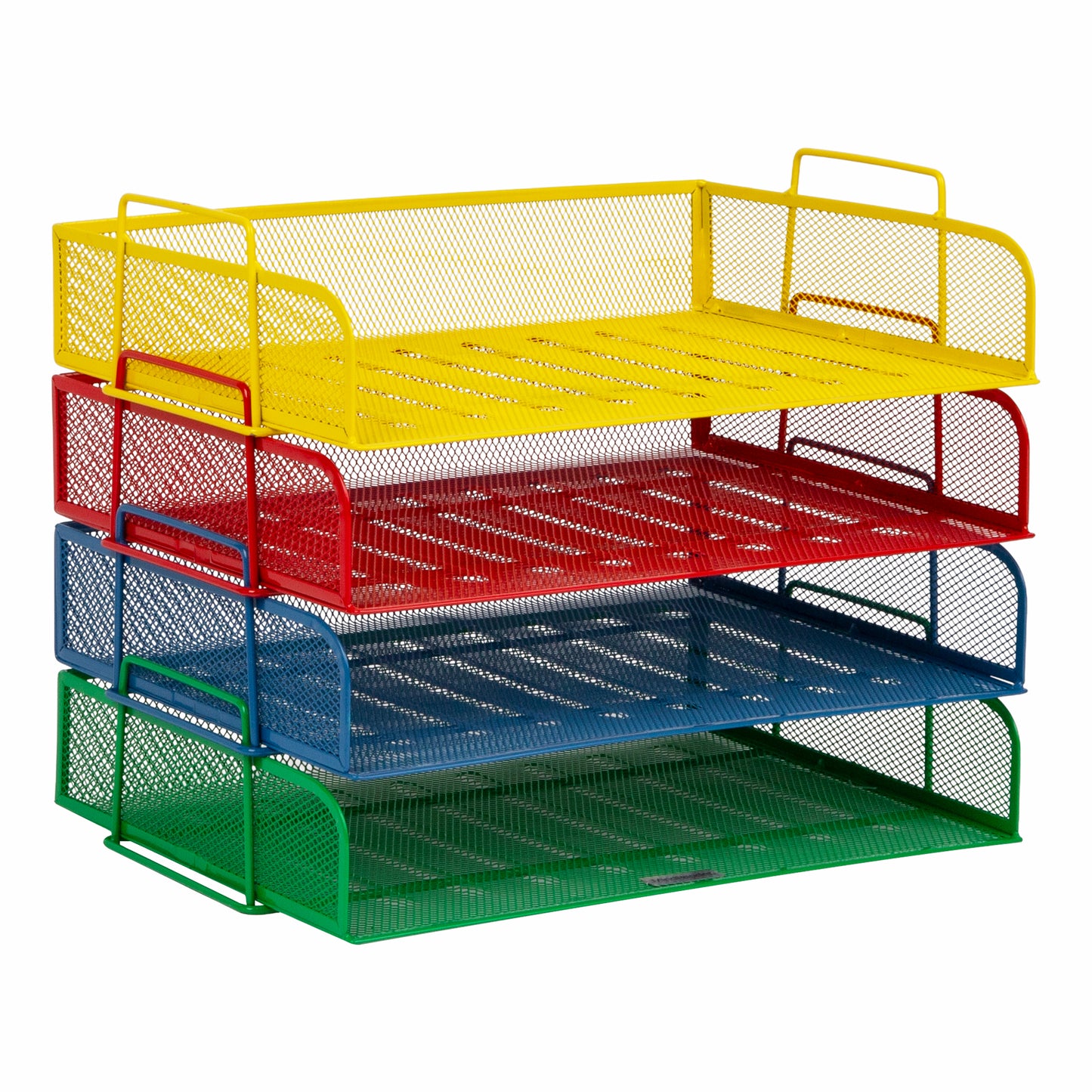 Mind Reader Stackable Paper Tray, Desktop Organizer, File Storage, Office, Metal Mesh, 13.25"L x 9.75"W x 11.25"H, 4 Pcs.