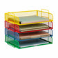 Mind Reader Stackable Paper Tray, Desktop Organizer, File Storage, Office, Metal Mesh, 13.25"L x 9.75"W x 11.25"H, 4 Pcs.
